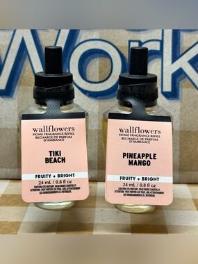 NWT B&BW (2) Tiki Beach and Pineapple Mango Wallflower Refills, White Barn